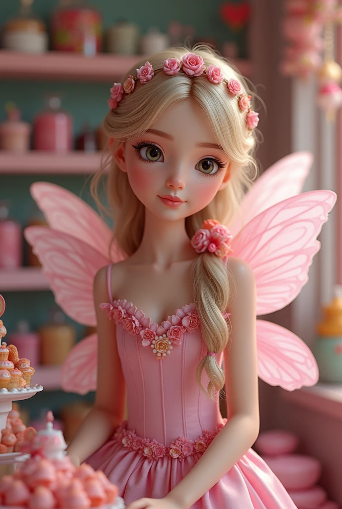 "Beautiful candy girl, little fairies help her in a fairy candy shop , fantasy , mystic , realistic photography , high detail , digital painting , cinematic , stunning , hyper-realistic , sharp focus , high resolution 8k , insane detailing"