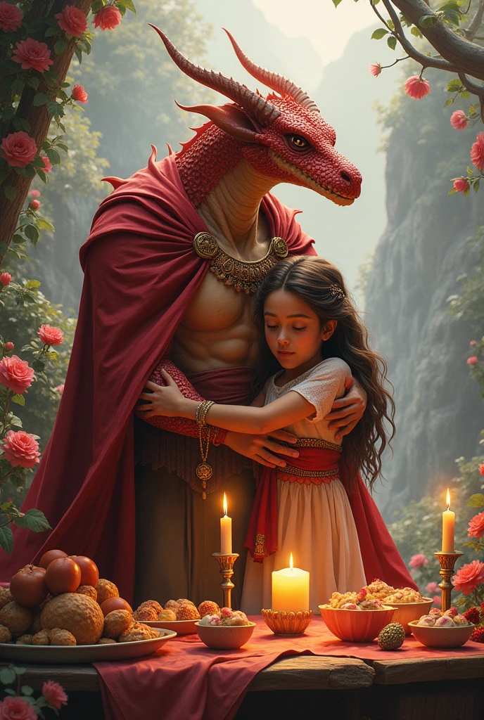 uma imagem de feliz dia dos pais para varvatos que é pai de uma filha e é um draconaco de d&d