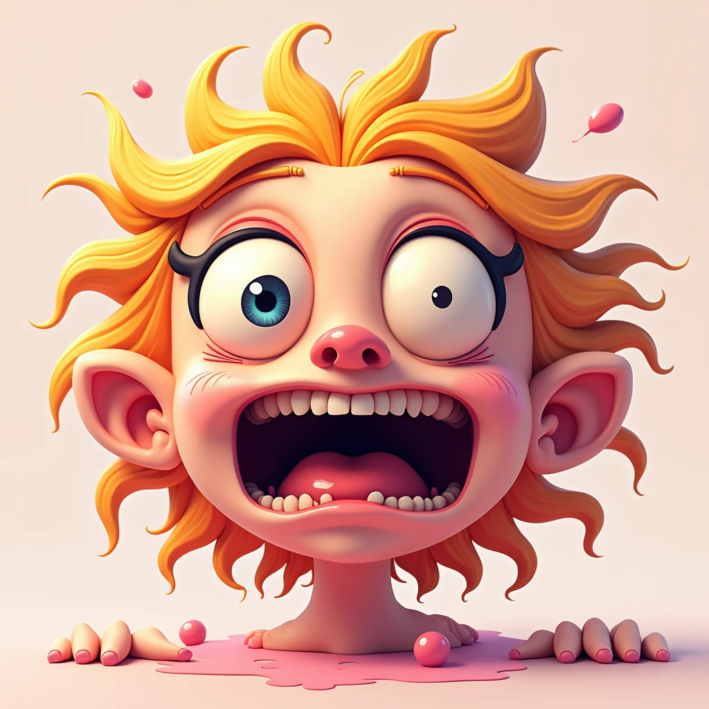 chibi Meme, close up of cute face, flat art, Absurd expression, dynamic movement, (best quality, masterpiece, photorealistic), very aesthetic, perfect composition, intricate details, ultra-detailed, vivid colors