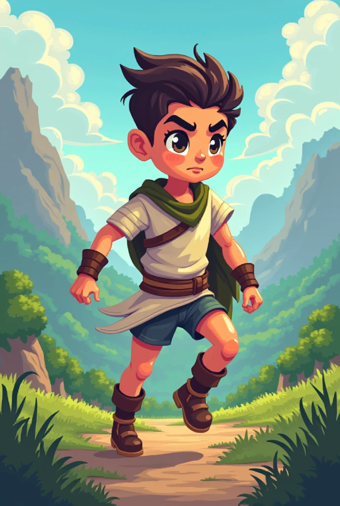 Game sprite topdown boy hero pixelart sequence for animation