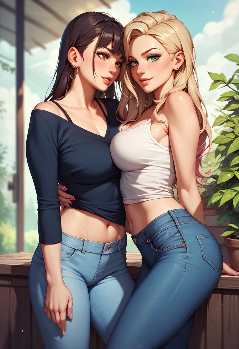 two women small jeans 
