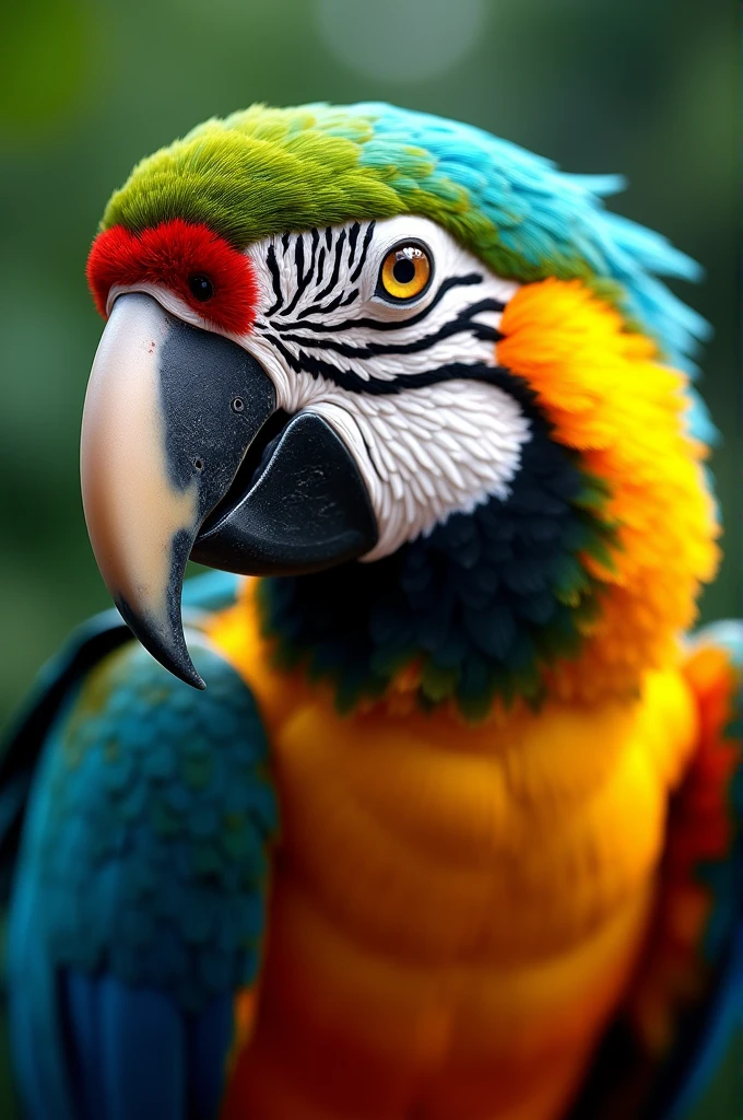 The head of a macaw 
