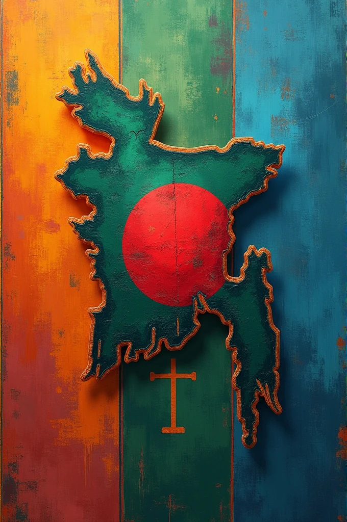 Flag of Bangladesh. Where there will be traces of all religions. Such as the signs of Islam, Hinduism, Christianity and Buddhism.