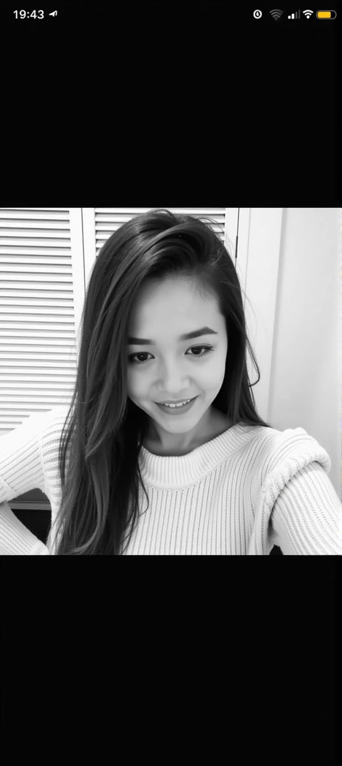Wearing off shoulder sweater