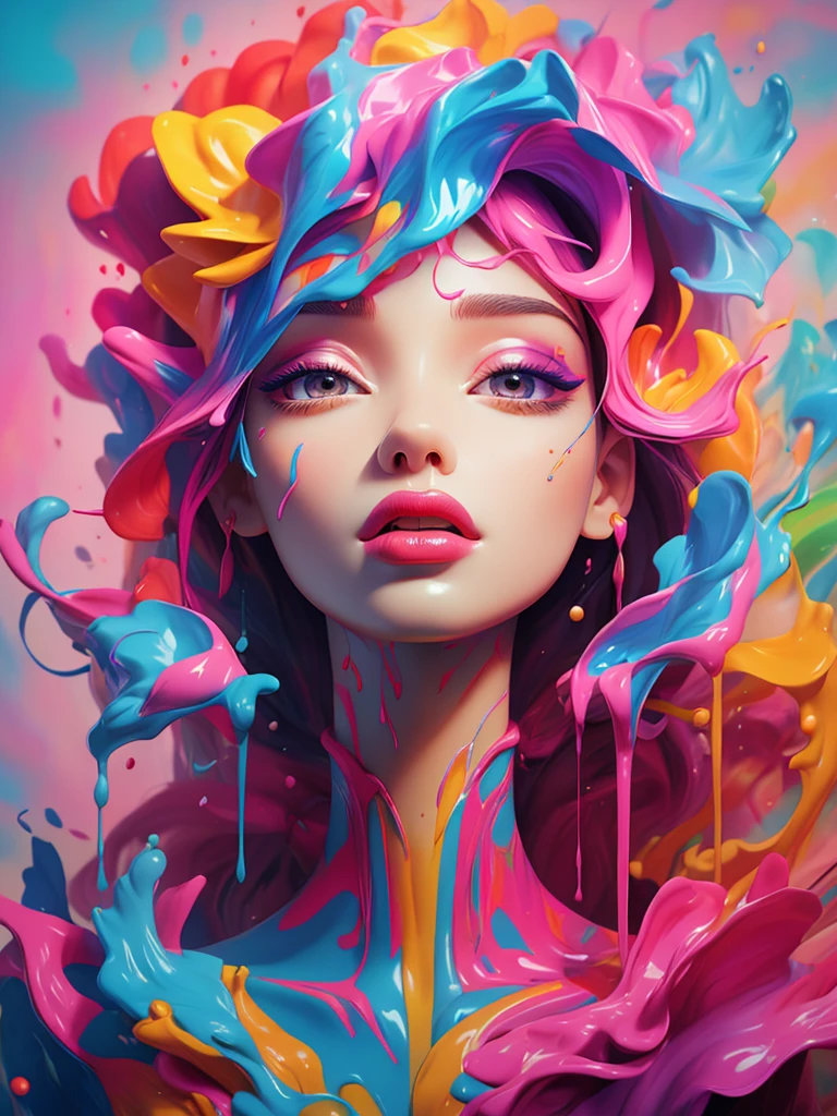 (masterpiece, top quality, Best quality, официальное Art, abstract aesthetics),One,(1 girl),(upper body|whole body),woman with bright lipstick,Psychedelic dripping colors,,best of behavior,inspired by Alberto Seveso,smooth digital image,Art,потрясающее цифровое Art,Beautiful portrait with acrylic liquid,cgsociety saturated colors,фотореалистичное цифровое Art,digital art trend,surreal digital artwork,glossy digital painting,exquisite digital fashion photography,uhd,