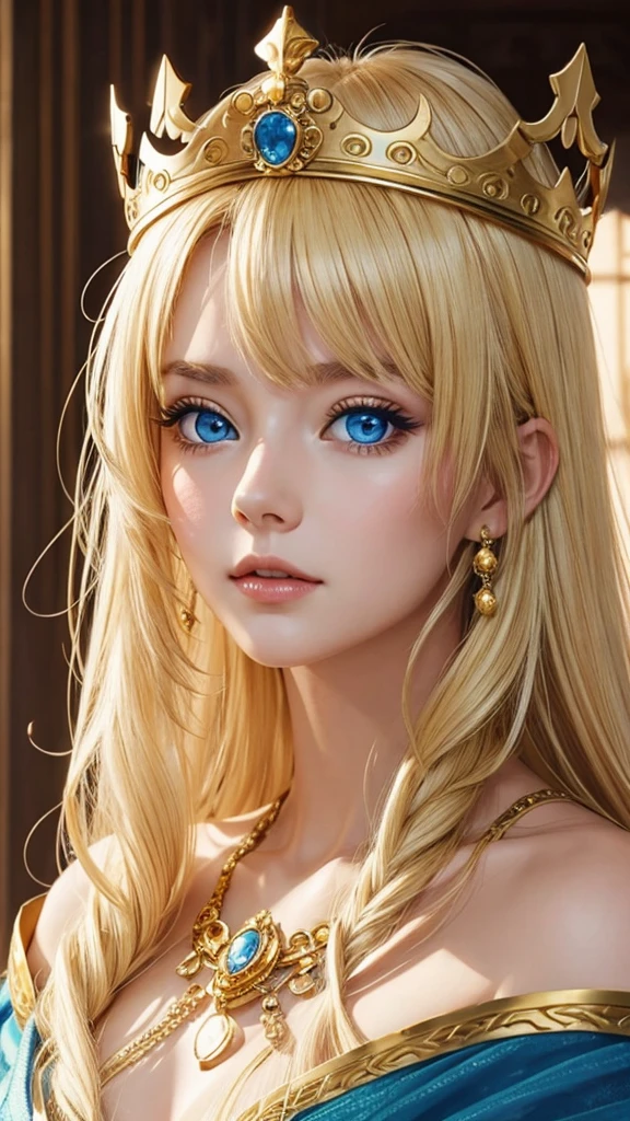 goddess、gold、gorgeous、blue eyes、Blonde、crown