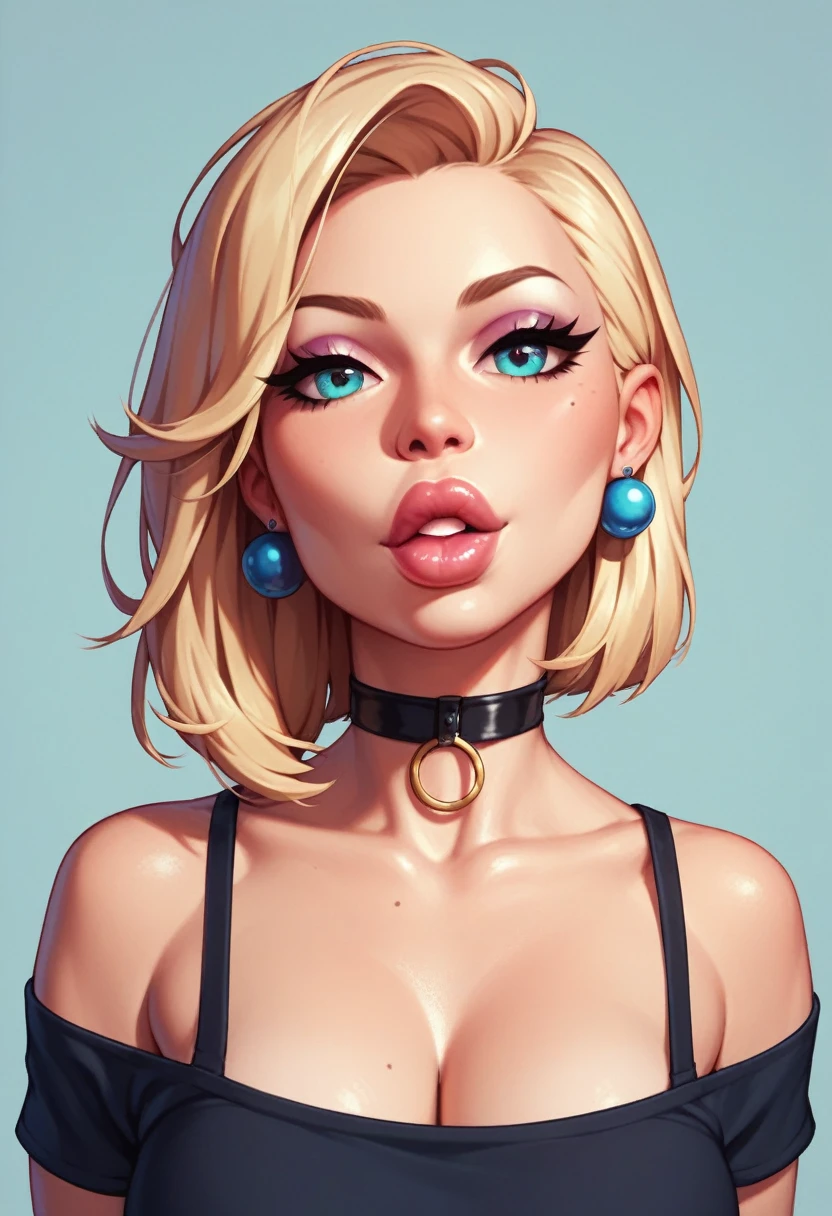 woman very big lips