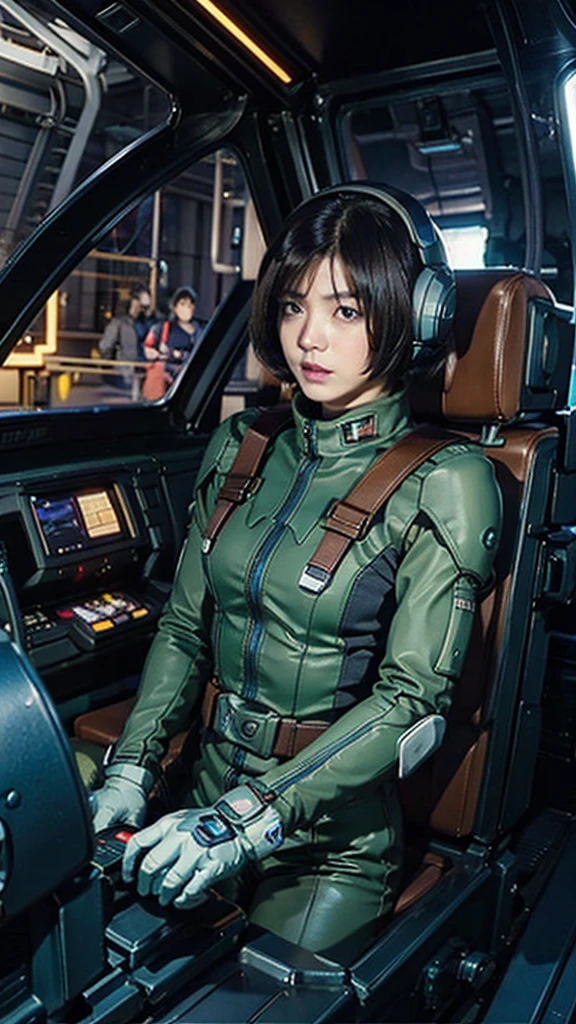 Ruriko Midorikawa、Mundo Cockpit、Zeon Pilot、Pilot Suit、Upper Body、Cockpit of a giant robot、