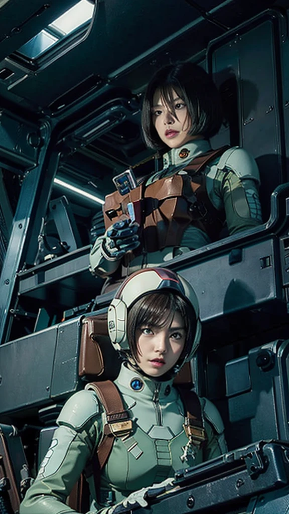 Ruriko Midorikawa、Mundo Cockpit、Zeon Pilot、Pilot Suit、Upper Body、Cockpit of a giant robot、