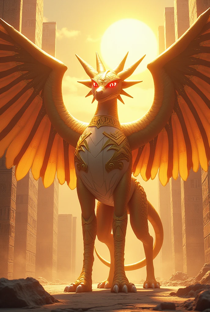 Make legendary pokemon based on the winged dragon of Ra from yu-gi-oh 