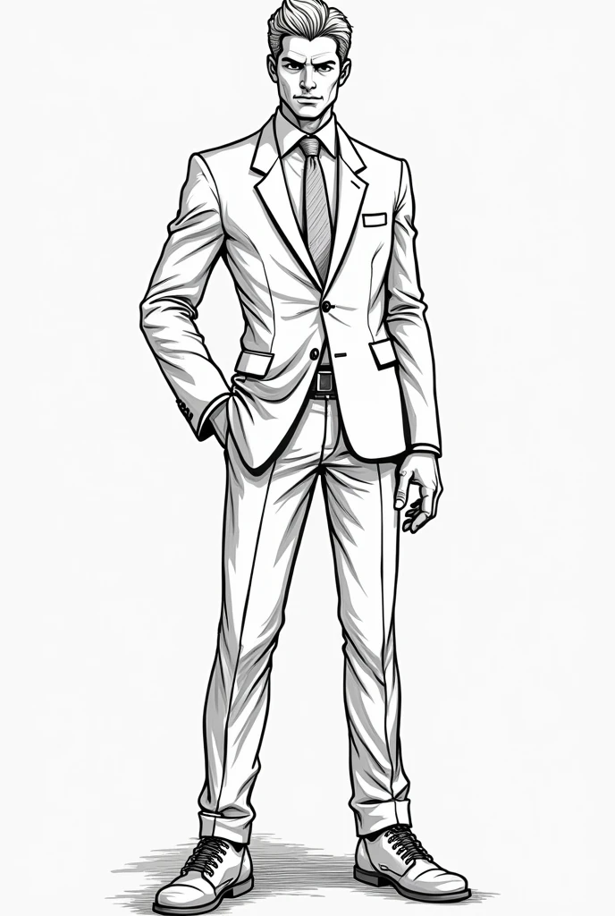 Salaryman　Coloring book style
