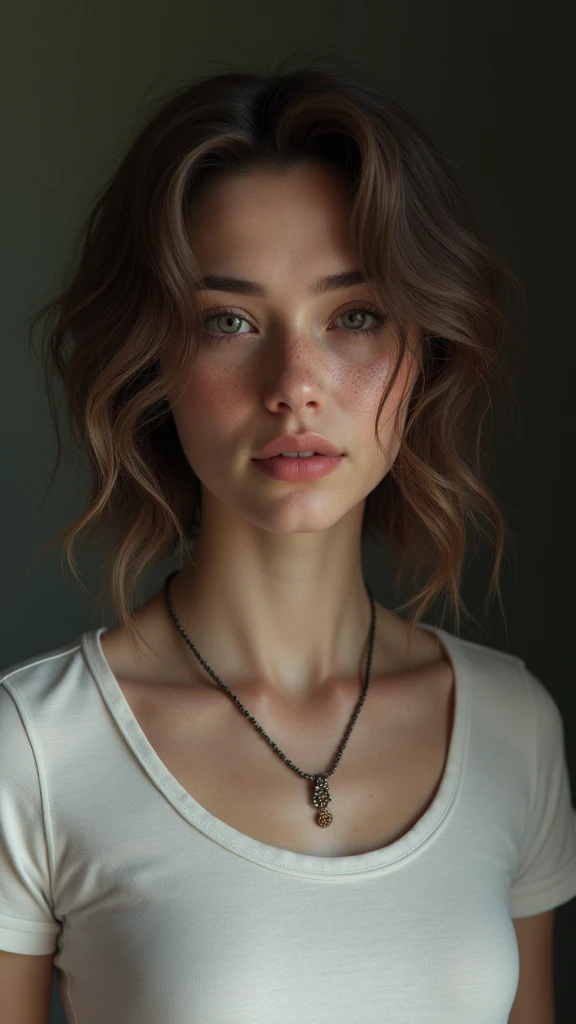 (head of&#39;artwork, Photorealistic:1.4, extremely complex:1.3, radiosity, photon maping, dtx, 8k), ((((necklace close up, t-shirt blanc, wetty, [mediuml breasts:tetas grandes:0.8])), wetty, [skin detail:freckled:0.7], naturel, 19 year old teenage model), Dark room, ((douche en pierre, douche en verre, to do the housework)))
