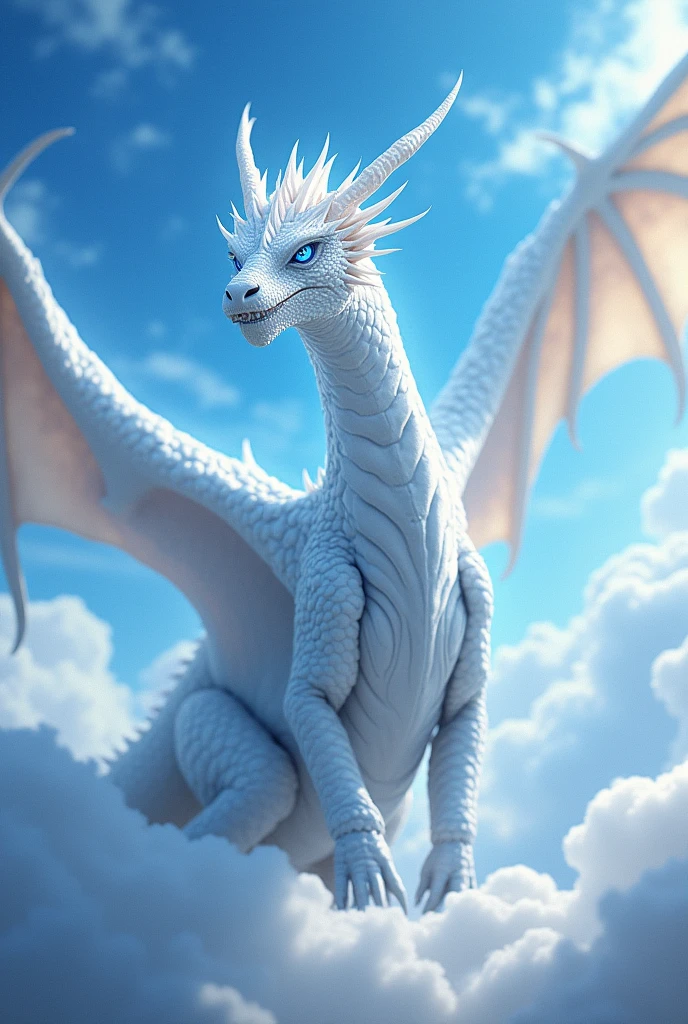 Blue-eyed white dragon