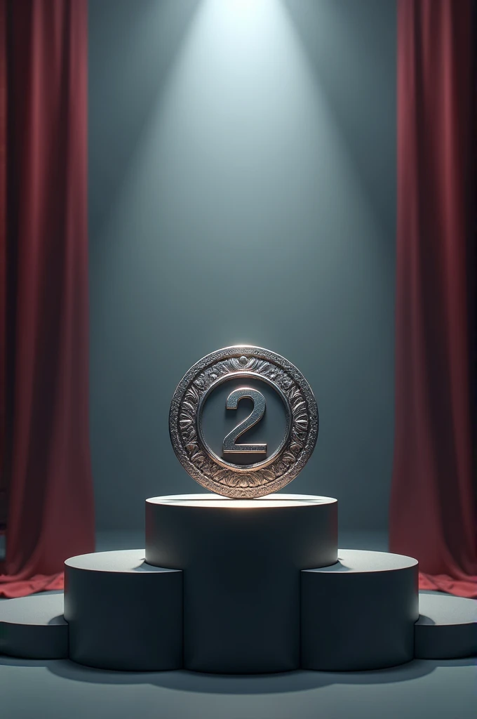 The grand silver medal has a podium.