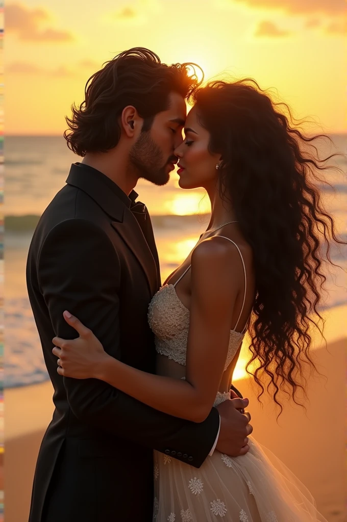 Eduard cullen kissi a brazillian girl curly hair long at the beach