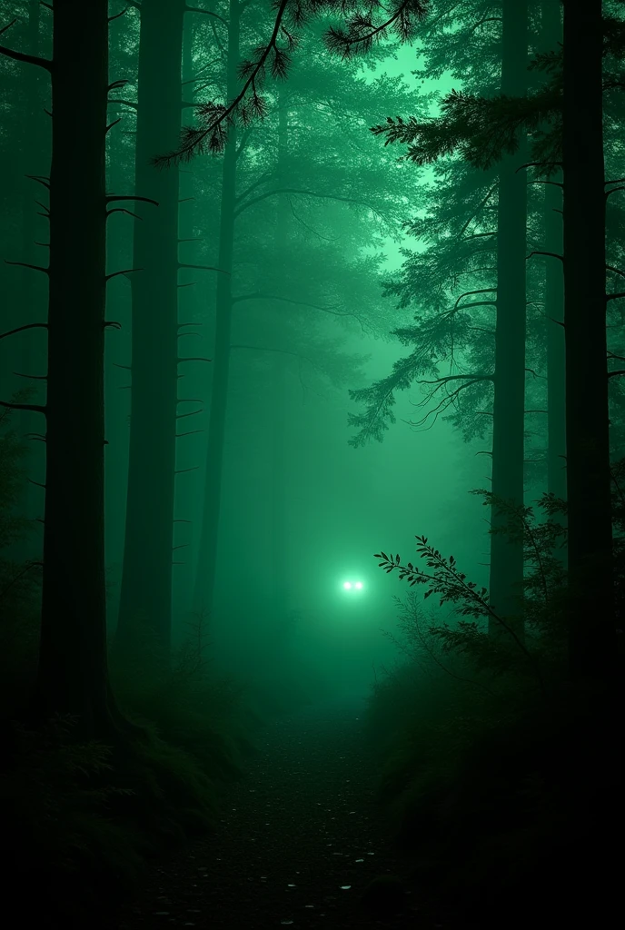Night vision footage of forest, sounds of rustling and distant growls.       Image  ratio 9:16