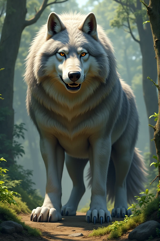 Create a fat wolf so much to eat