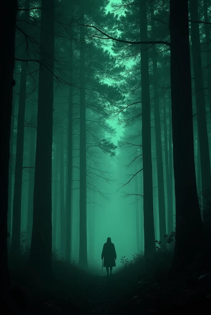 Night vision footage of forest, sounds of rustling and distant growls. Image ratio 9:16