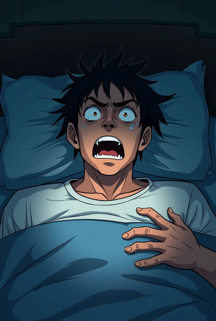 A man wake up from nightmare(he so terrified) anime version 