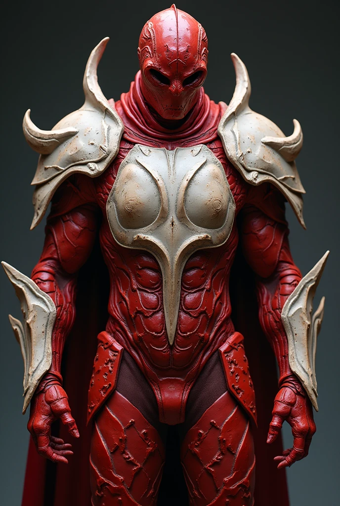Red flesh armor with white bone plating 