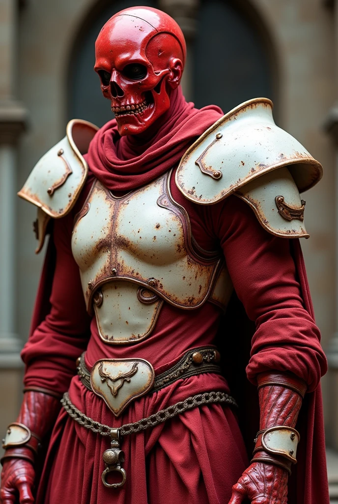 Red flesh armor with white bone plating 