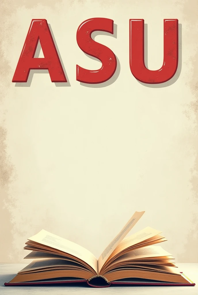 Create a big letter in the top ASU and place a few student and create book that open and blank in the left side