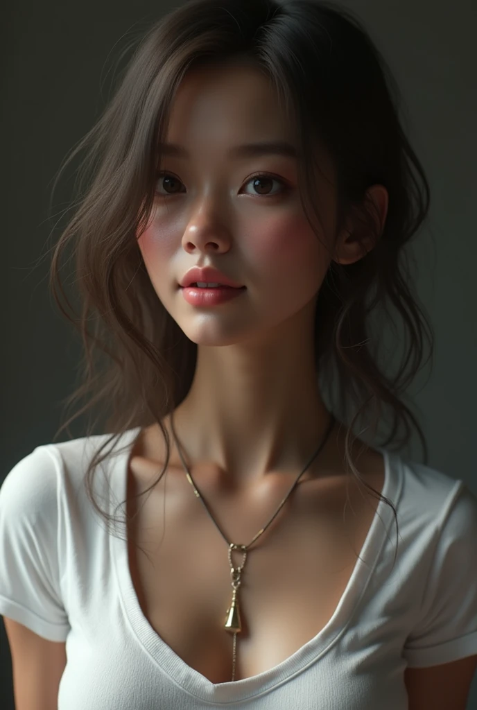 (head of&#39;artwork, Photorealistic:1.4, extremely complex:1.3, radiosity, photon maping, dtx, 8k), ((((necklace close up, t-shirt blanc, wetty, [mediuml breasts:tetas grandes:0.8])), wetty, [skin detail:0.7], naturel, 19 year old teenage model), Dark room, ((douche en pierre, douche en verre, to do the housework)))
