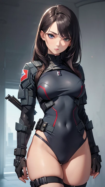 (((masterpiece))),(((High resolution)))、(((8K)))、(((perfect face)))、(((woman modern soldier having modern weapon))), look at the camera, thighs, ((top quality eyes)), ((detailed eyes)), ((detailed face)), (detailed texture)