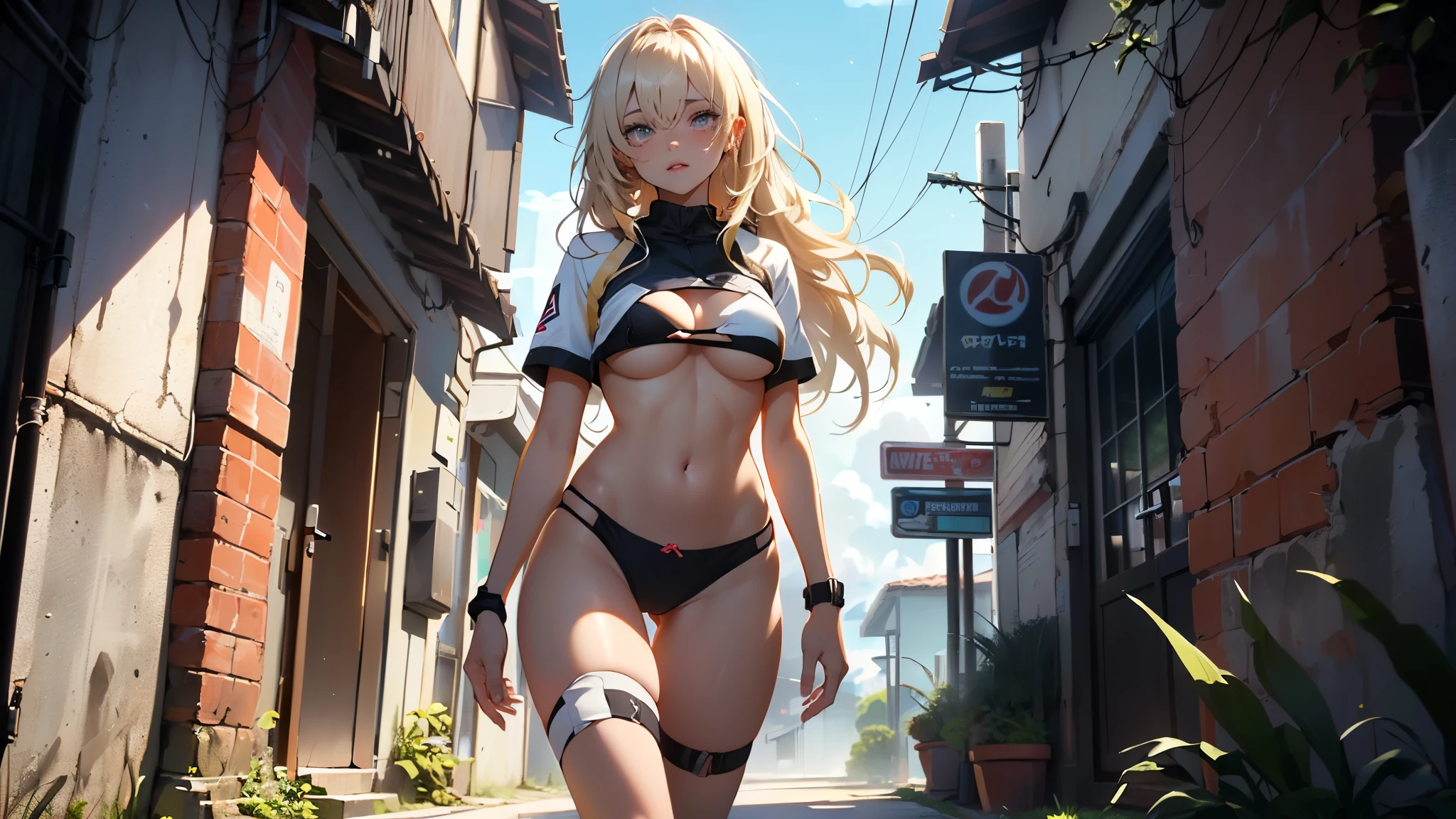 sports girls,((((1 girl, 1 girl)))), adorable and beautiful blonde hair walking seductively down the street)), 1 sporty Zwillinge girls,(2 girls:1.3), adorable and beautiful blonde hair walking seductively down the street)), (big boobs:1.4),sagging breasts,(((very light blonde hair:1.35,slick hair,Long hair:1.4,colored inner hair,Ohratmung))),((Heterochromie,Eye1 blue,eye2 green,perfect eyes,eyes directed upwards:1.3,Lovely, detailled eyes,finely detailed beautiful eyes:1,big highlight on the eyes:1.2)),((fat)),(((shiny skin:1.5,light skin: 1.5,Skin tanned,shiny skin,very shiny skin,shiny body,Plastic glitter skin,exaggerated shiny skin))),(Spider abdomen,Slender waist,wide hips,athletic body,pumped up legs,delicate, detailed fingers,detailed body,detailed arms,human hands,(detailed face)), adorable,slutty,seductive,erotic,(((Not suitable for work))), zettai ryouiki,provocative clothing,Show skin,((((underboob)))),((Sport tiny good magenta,Sport-Tanga,visible thong straps)),(wear a sports outfit:1.3,Sportswear,Half-naked,with little clothing,),(detailreiches Outfit,detailed clothing), (dynamic pose:1.0),ashamed,centered,Adjust to dimensions,Rule of thirds, outside,((Night vision)),(Cyberpunk-Nachtstraße-backdrop: 1.5,Dark sky,alleywayway, alleyway,thick clouds,detaillierter backdrop:1.25), (best quality),(High resolution),(keen focus),(extremely detail),(extremely detail),(Extremely high-quality works of art),8k_backdrop,(extremely detail CG 8k),(very nice 8K CG),((hyper super extremely detail perfect piece)),flawless,(((​masterpiece))),Illustration,bright colours,(complicated),high contrast,Selective lighting,Double jeopardy,HDR (High Dynamic Range),Post processing,Hin