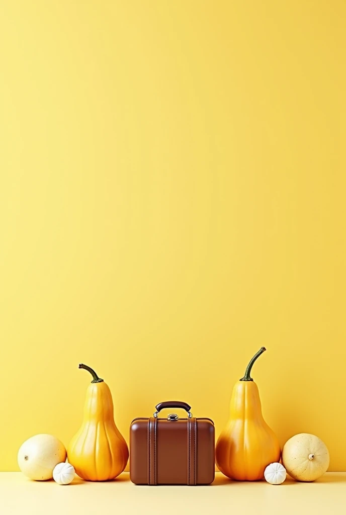 create a cover image for pages with a pastel yellow background with writing in font "text book charlie" with the words coffee with suitcase and gourd
