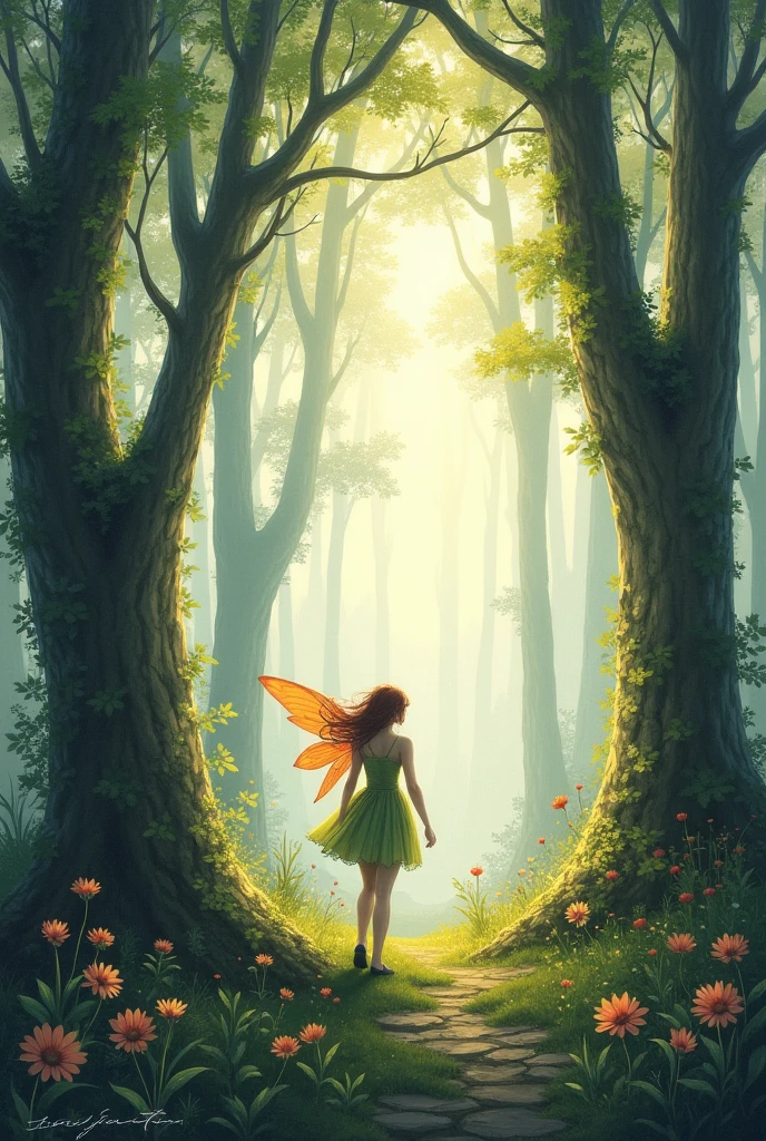 fantasy fairy's play in a magical forrest with a white background