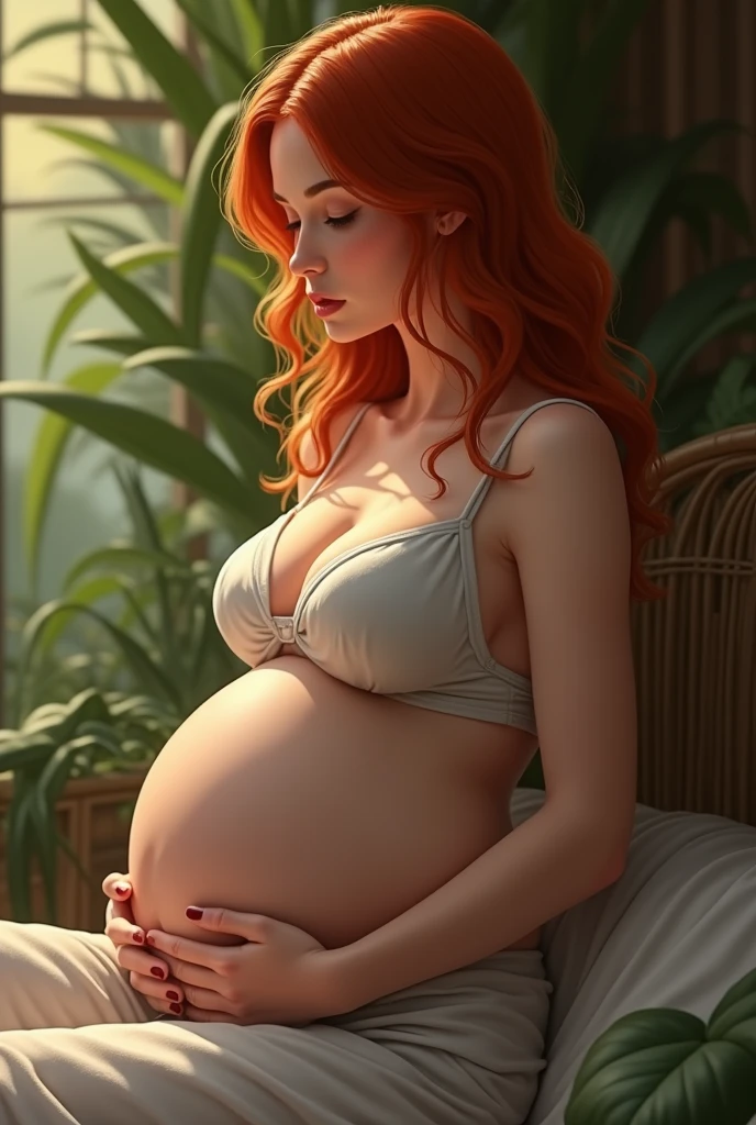 Curvy Darkredhead woman, nude, no clothes, sexy smile, semi-curved body, squeezing sexy her massive breasts, detailed anatomy, photorealistic, nature river background, hyper detailed, 8k, masterpiece, realistic skin texture, beautiful detailed eyes, detailed ghost nipples, beautiful detailed lips, extremely detailed face, long eyelashes, intricate details, natural lighting, volumetric lighting
