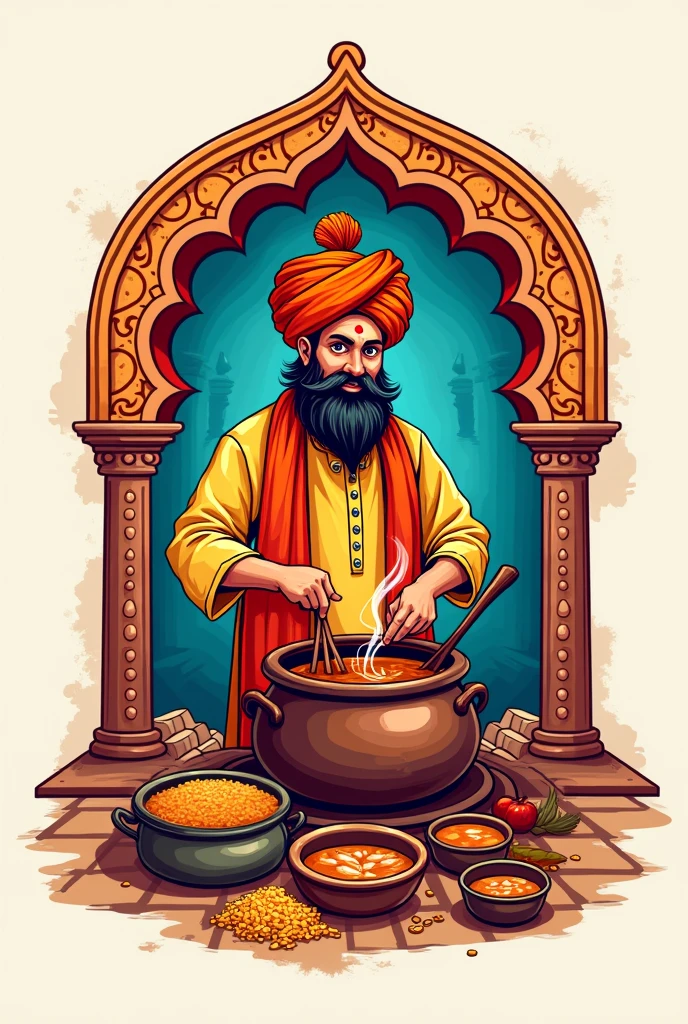 create a logo for cloud kitchen called Rangilo rasoda is rajasthani classic style 