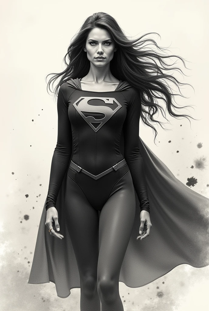 Liv tayler as Supergirl sumi-e art