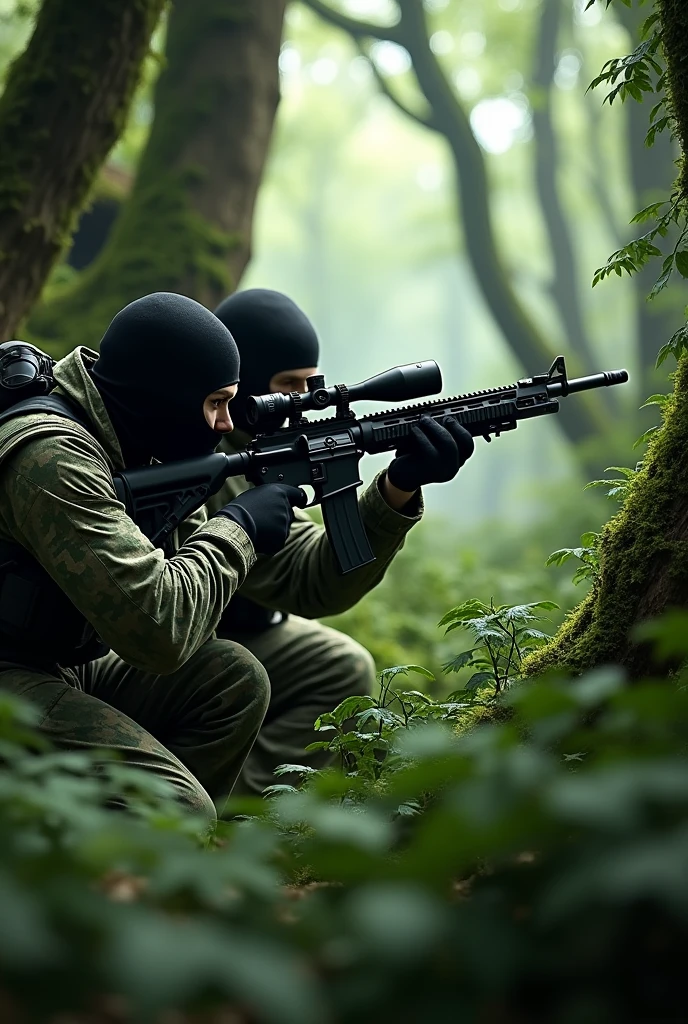 Snipers in deep forest 