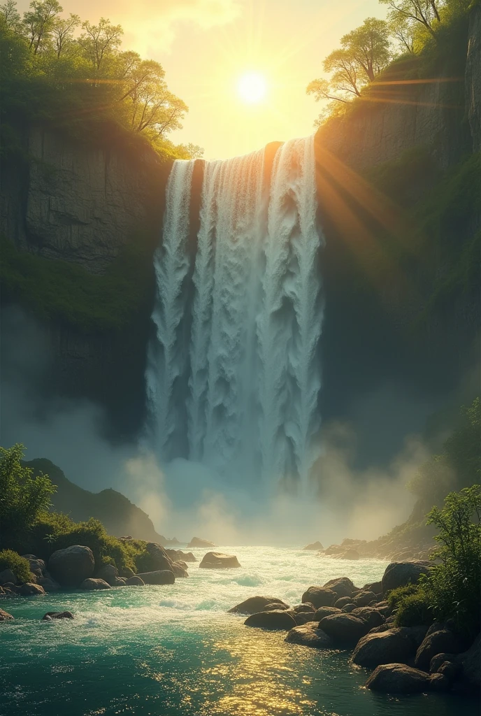 Waterfall on sun