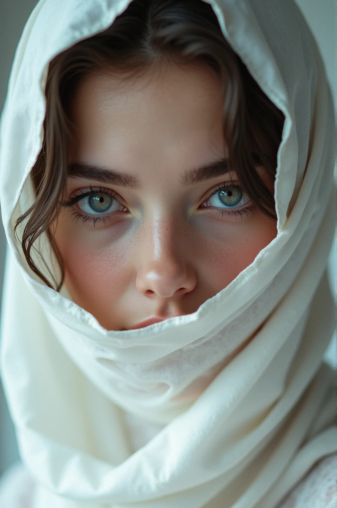 Girl face cover white bandana