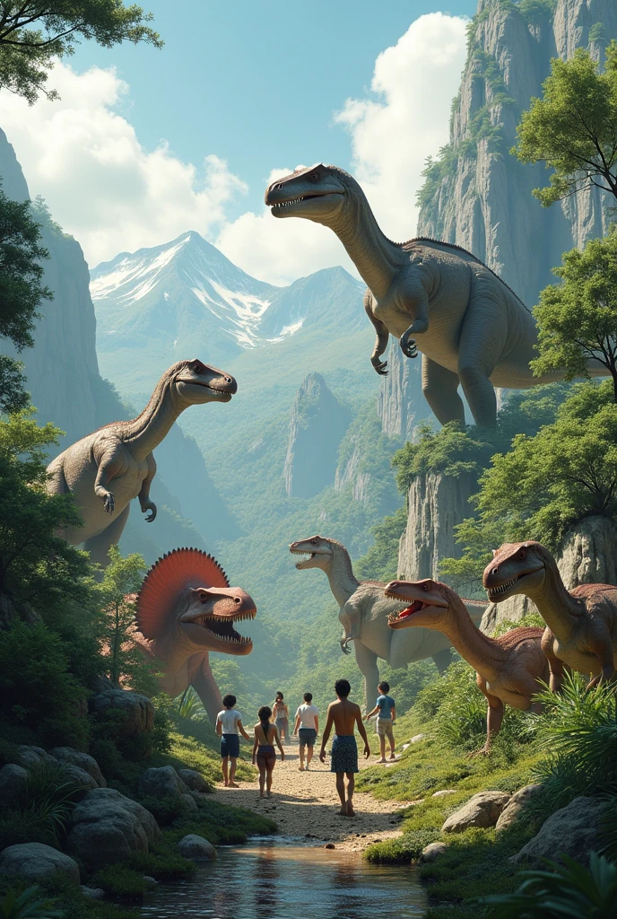 What would planet Earth be like with people and dinosaurs living together?