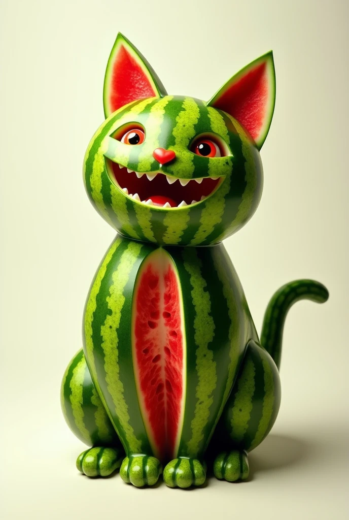 Cat made of watermelon
