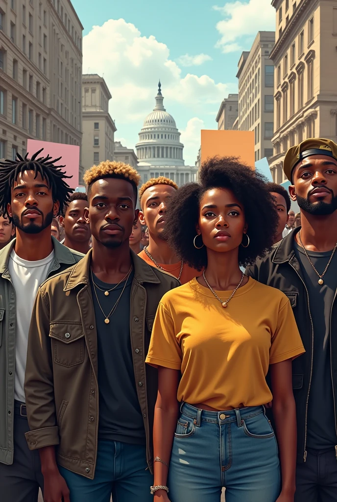 Make images about anti-racism including blacks and whites