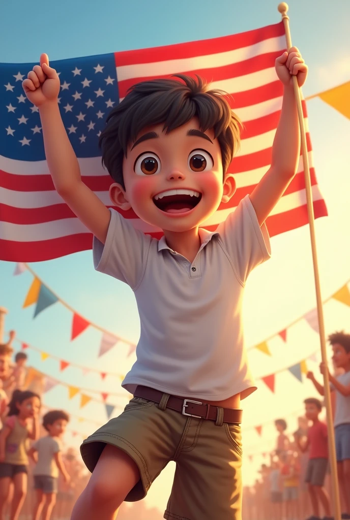 15th August Boy with flag pic