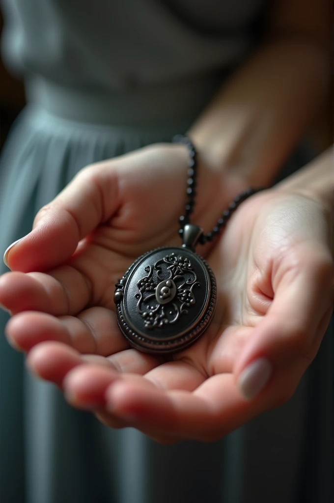 A black locket on hand