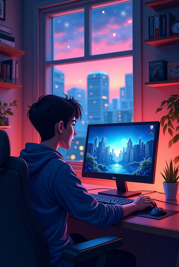 YouTube 1920x1080 thumbnail that shows "Gamer become game developer" and resolution should be 1920 width and 1080p height