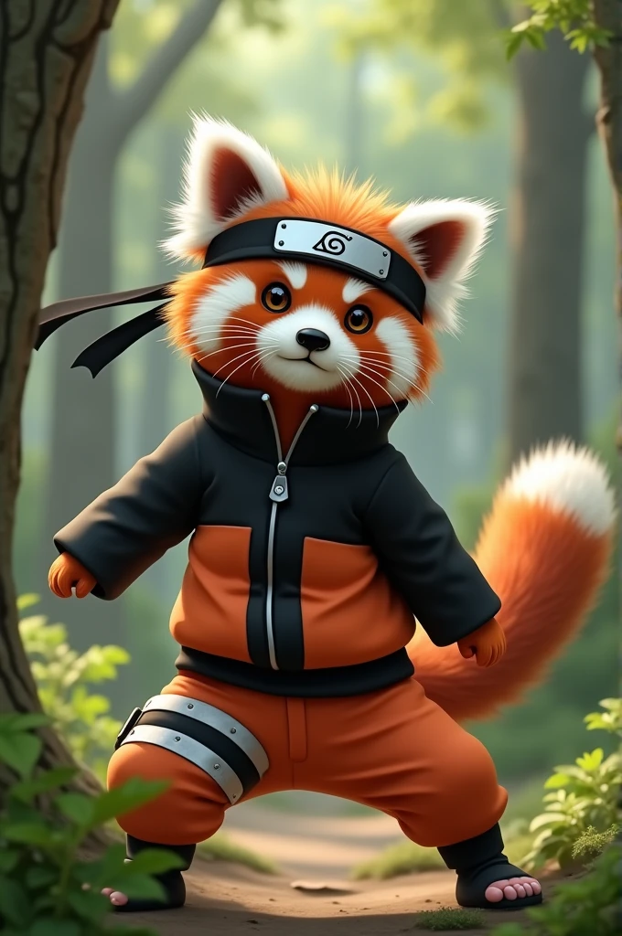 Red panda becomes naruto