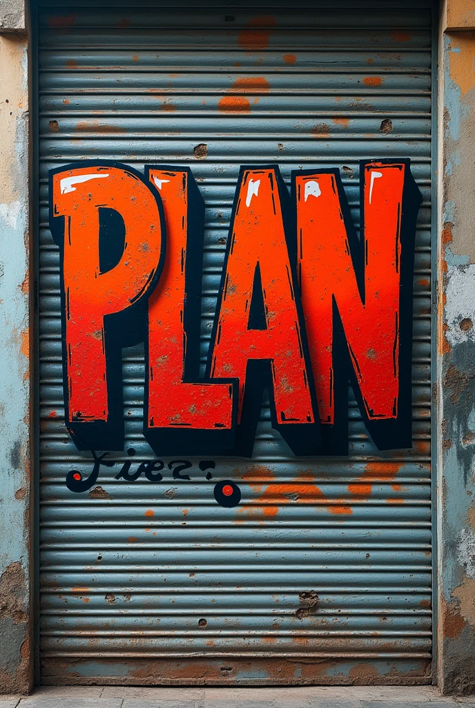 Write in graffiti the word “PLAN B” in Portuguese