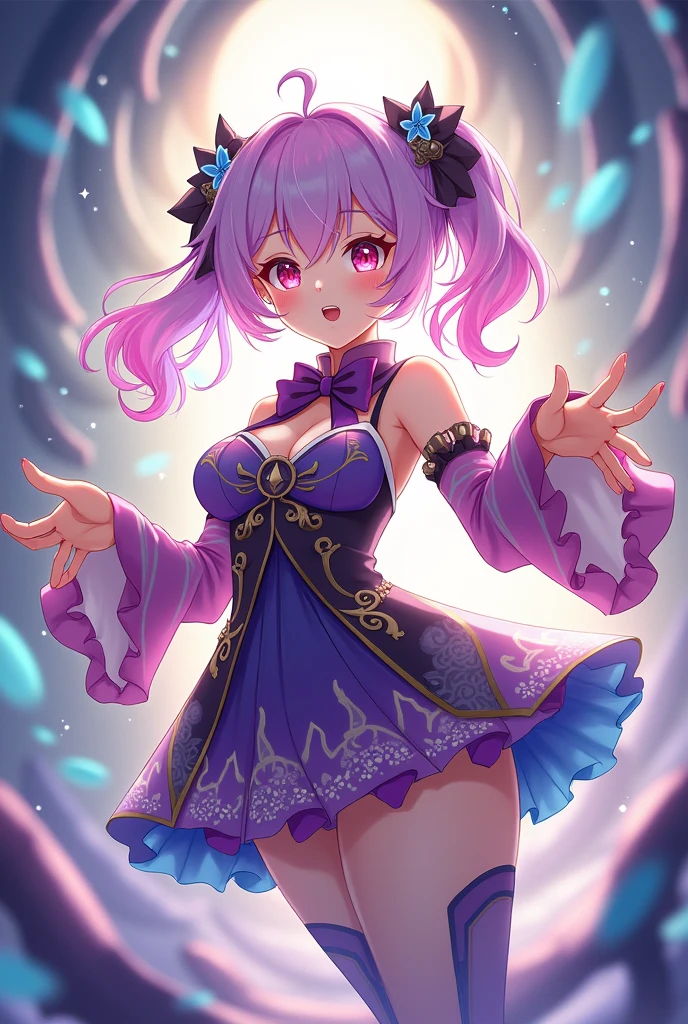 masutepiece, Best Quality,1girl in,GothGal,Ruffled Dresses 8K,hight resolution, ( flower_Styler:1.2)(Rainbow Candy:1.2)