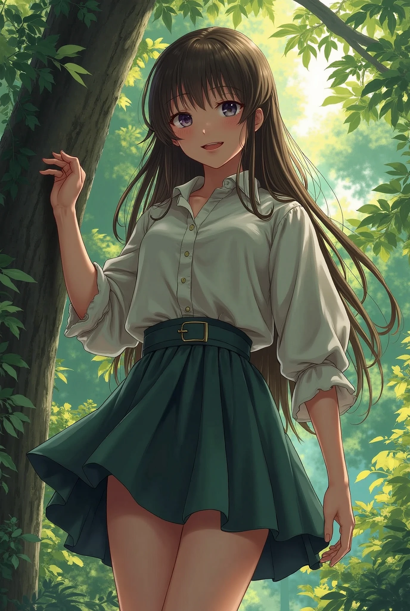 (masterpiece:1.2) (best quality) (detailed),1Girl ,solo,otoko no ko,, rimuru tempest, lrd1, outside, nsfw, forest fashi-g,red lip,