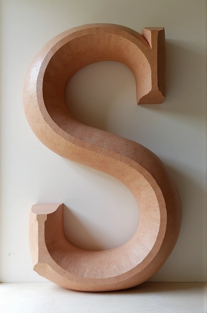 Create a letter s and a letter t from clay-colored stone