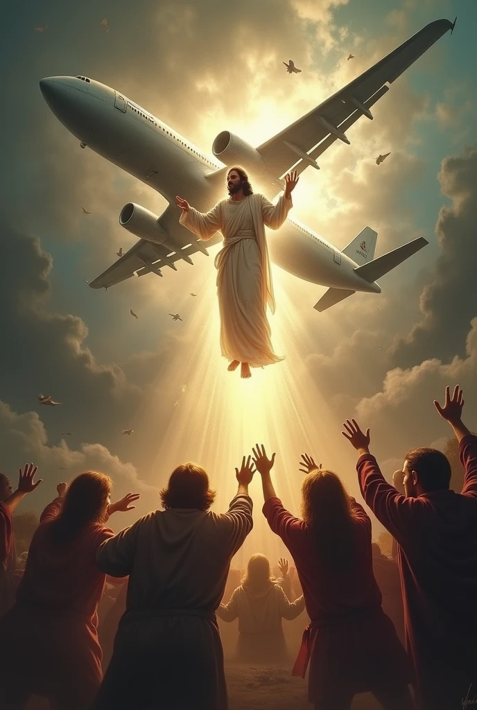 Plane crashing and people being saved by Jesus