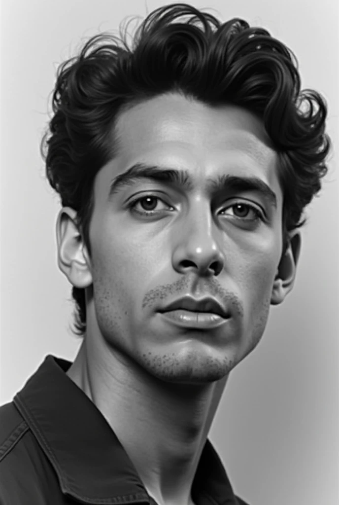 Antônio Carlos Ribeiro de Andrada in black and white for coloring. He has an oval face and striking features.. Your hair is dark, SMOOTH FACE, usually well combed and a little voluminous. He has a serious expression, SMOOTH FACE.